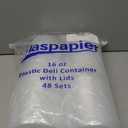 16 oz Clear Deli Containers - 48-Pack with Lids, Round Airtight Condiment Cups, BPA-Free, Dishwasher Safe - For Sauces, Dressings, Sides