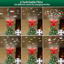 Christmas Tree Topper Lighted with 6 Projected Patterns -Christmas Star Tree Topper Built-Led Rotating Lights -3D Glitter Dynamic Projector for Indoor Xmas New Year Holiday Party Decorations, Golden Star