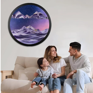 JYBBGO Moving Sand Art Picture, Sand Art Liquid Motion, 360° Rotate Wall Mounted Sand Art Maker Relaxing Mood Peaceful Wall Art Home Office Work Decor, 17.3