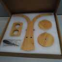 Yarn Holder for Crocheting, Upgrade Wooden Yarn Spinner with Double Spindles, Crochet Yarn Holder for Accessories Storage Attachment, Perfect for Crocheting and Knitting Projects (Double Natural)