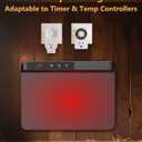 HOPOCO Smart Chicken Coop Heater with Efficient Thermostat, Compatible with Timers & Temp Controllers, 200W Safe Inside Radiant Flat Panel Warmer, Remote-Adjustable for Pets & Animals in Winter