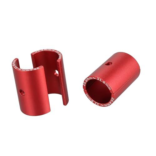A ABSOPRO 2 Pair Bike Handlebar Shim 25.4 to 31.8mm Shim Bicycle Handlebar Stem Shim Adapter Size Reducer Sleeve Spacers Clamp Fixed Gear Road Cycling Aluminum Alloy Red Item Replacement