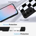 KANGHAR Compatible with Samsung Galaxy S24 Fe Case, Silicone Checkered Cute Pattern, Camera Protection Soft Slim Phone Case for Girls Women -Black and White