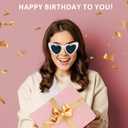 Birthday Girl Sash & Glasses Set, Birthday Sash for Women Girls, Silver 70.8" x 3.75", Happy Birthday Accessories Party Favors Set for Women Girls