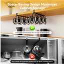 2 x Tumbler Lid Organizer, Space Saving Water Bottle Lid Organizers Under Cabinet Cup Lid Organizers Multi-Purpose Hook for Kitchen Organizer and Storage (Black)