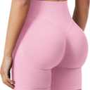 VOYJOY Women Workout Impact Shorts 2.5"/ 3.6"/ 4.5"/ 6" Scrunch Butt Lifting Gym Seamless Booty Biker Shorts (Pink, XL)