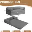 Convertible Sofa Bed,5-in-1 Tri-Fold Boneless Couch with Removable Armrests & Handle,Corduroy Futon Sleeper Sofa,Floor Folding Mattress Pull Out Bed for Small Space Apartment Living Room Bedroom