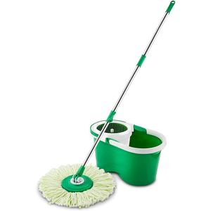 Libman Spin Mop and Bucket  Complete Floor Cleaning System Features a Microfiber Mophead, Adjustable Handle, and Durable Spin Compartment