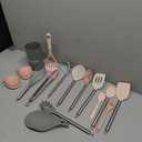 COOK WITH COLOR Silicone Cooking Utensils, Kitchen Utensil Set, Easy to Clean Silicone Kitchen Utensils, Cooking Utensils for Nonstick Cookware, Kitchen Gadgets Set, 38 Piece, Mint