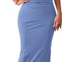 BTFBM Women Ruched Bodycon Maxi Dresses Summer Casual Sleeveless Lightweight Slit Elegant Cocktail Wedding Guest Dress (Medium, Blue)