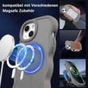 GUAGUA for iPhone 15 Plus Magnetic Case, Cute Curly Wave Shape Design iPhone 14 Plus Case Compatible with MagSafe Translucent Matte Wavy Phone Case iPhone 14 Plus/15 Plus 6.7'' for Girls Women, Grey