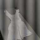 Petite Maid Ruffle Retro Apron Kitchen Cooking Cleaning Fancy Dress Cosplay Costume (White)