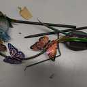 Decorative Solar Garden Light, Butterfly Glass Flower Stake for Lawn Yard