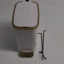 CEROELDA Small Bathroom Trash Can with Lid Soft Close-5L/1.3 Gal Slim Garbage Can-Metal Step Wastebasket-Rectangle Narrow Waste Bin for Office, Bedroom, Toilet, Live Room (White)