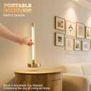 Cordless Table Lamp, Rechargeable Gold 5200mAh Battery Operated LED Portable Lamps, 3 Color Stepless Dimmable Touch Lamp for Nightstand, Bedroom, Dining Table, Counter, Living Room