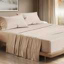 THREAD SPREAD 100% Egyptian Cotton King Size Sheets Set - Luxury 1200 Series Plush Collection Egyptian Cotton Sheets King Size (4 PC, Taupe), Silky Soft, Cooling, 17" Deep Pocket Bed Set