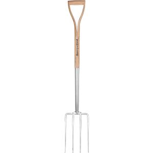 Berry&Bird Garden Digging Fork, 37.4" Stainless Steel Garden Spading Fork with D-Grip Handle, 4-Tine Heavy Duty Long Handled Pitchfork with Ash Wood Handle for Digging, Planting, Cultivating, Aerating
