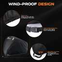 Motorcycle Cover Waterproof Outdoor, 300D Heavy Duty, UV & Rain Resistant, 3 Wind-Resistant Buckles, Dual Lock Holes, Includes Storage Bag, Fits Most Motorcycles/Scooters up to 86.6",Black