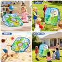 6-in-1 Dinosaur Bean Bag Toss Game - Outdoor Toys for Toddler 1-3, ABC Alphabet & Math Learning Active Play Toy - Indoor Backyard Party Game Beach Games