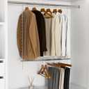 Closet Haing Rod, Adjustable Width and Height Closet Extender Hanging Rod, Space-Saving Clothes Hanging Bar, 42-52 Inches, 2 Pack