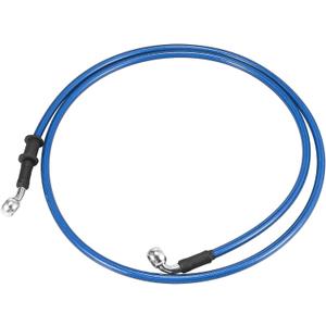 Motoforti Universal 140cm 55.12" Motorcycle Brake Clutch Oil Hose Line Pipe Hydraulic Reinforced Stainless Steel Braided Blue