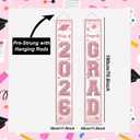 2 x Class of 2026 Graduation Door Banner, Pink Glitter Congrats Gard Class of 2026 banner for 2026 Graduation Party Decorations High School College Graduation Party Supplies Indoor Outdoor