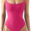 SUUKSESS Women Sexy Square Neck Thong Bodysuit Backless Cami Bodysuit Top S