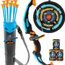 JOYIN LED Bow and Arrow for Kids, Light Up Archery Toy Play Set with Suction Cups Arrows, Targets & Arrow Case, Indoor and Outdoor Hunting Play Gift Toys for Boys Girls 6-12 (Navy Blue)