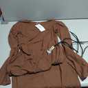 ZESICA Fall Cocktail Dresses for Women 2026 Long Sleeve Elegant Semi Formal Party Bodycon Slimming Business Casual Midi Dress,Brown,Large