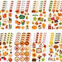 2 x Fall Stickers - 40 Sheets Maple Leaf & Autumn Stickers for Kids, Thanksgiving Party Supplies