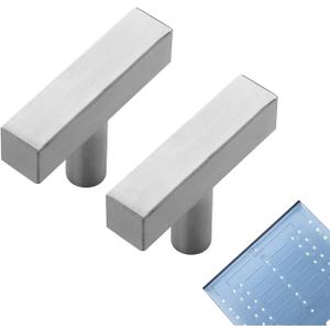 Ravinte 5 Pack Cabinet Knobs Brushed Nickel Cabinet Pulls 2 Inch Silver Cabinet Handles Single Hole Square T Knobs for Kitchen Cabinet Handles Satin Nickel Drawer Knobs Handles with Mounting Template