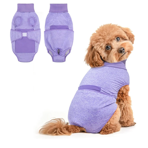 BEAUTYZOO Recovery Suit for Dogs, Dog Surgery Suit Female Spay, Dog Surgical Recovery Onesie Male Neuter, Anti Licking Wounds Puppy Post Surgery Bodysuit Outfit, Cone of Shame Alternative, Purple S
