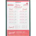 Menu Covers, Single Page, 1 Pocket, 2 View, for 8.5" x 14" Legal Size Paper, Pack of 6, Green Edging + Gold Metal Corner, Made with Leatherette & Vinyl
