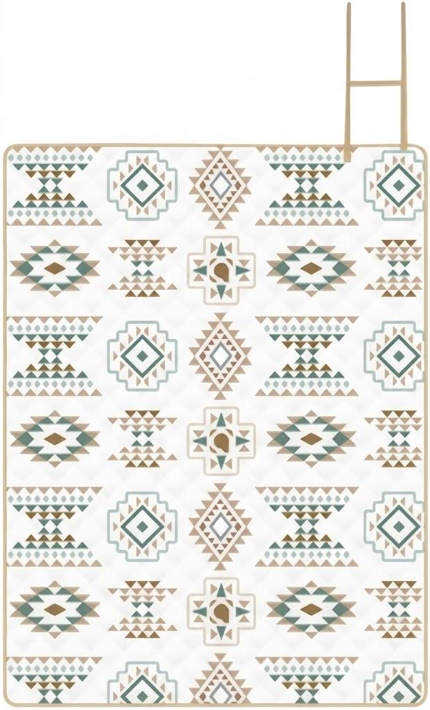 Outdoor Picnic Blanket Foldable Checkered Mat Waterproof for Beach Camping Lawn Park Portable Easy Clean Durable Sandproof (White) 80"x80"