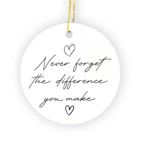 FUGWN Difference Maker Ornament, Never Forget The Difference That You Make Hanging Ornaments for Christmas Tree Party Holiday Decorations, Retirement Gifts Decorative Ornaments Keepsake