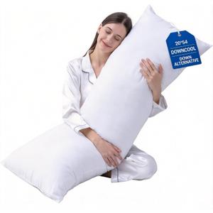 DOWNCOOL Large Body Pillow Insert- Breathable Full Body Pillow for Side Sleeper - Soft Long Bed Pillow for Adults - 20 x 54 inch (White)