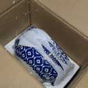 Selamica Porcelain 40oz Large Bowls 9 inch Big Pasta Salad Bowls, Microwave and Oven Safe, Vintage Blue, Set of 4