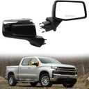 Dasbecan Passenger Side Mirror Compatible with 19-24 Chevy Silverado 1500, 19-24 GMC Sierra Right Mirror with Power Heated/Temp Sensor/Manual Folding Chrome Replace#GM1321583 84823219 (7 Pins)