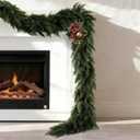 9FT Real Touch Christmas Cedar Garland, Thick & Lush Artificial Greenery Pine Garland with Faux Cedar Needles for Mantel, Fireplace & Indoor Outdoor Xmas Decor