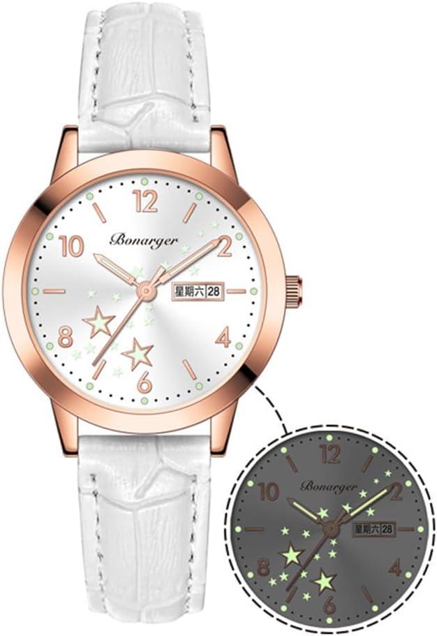 BESTKANG Women's Casual Wrist Watch, Leather Band Analog Quartz Ladies Dress Watch with Calendar Date, Classic Gifts for Her