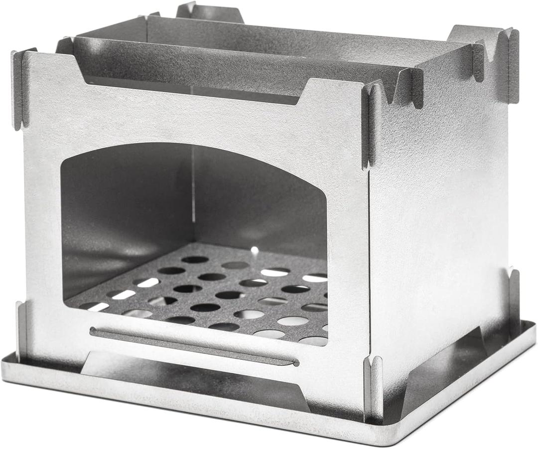 Outdoor Camping Stove - Portable Ultralight Compact Hiking Survival Backpacking Japanese Titanium Wood Stove 0.16lb Made in Japan