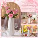Mimorou 24 Pcs Composite Plastic Flower Vases Bulk, White Plastic Flower Vases for Centerpieces Unbreakable Bud Vase for Wedding Party Living Room Decor(Simple Style)