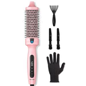 Terviiix Ionic Thermal Brush 1.5 Inch for Blowout Look, Heated Round Brush with 6 Temp Settings, Volumizing Hot Brush for Curling & Straightening, Anti-Frizz Styling Tool for All Hair Types