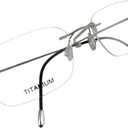 Rimless Titanium Eyeglass frames Men Hingeless Light weight 55-18-140 (Lens width 55 mm, Gray)