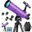 Dianfan Telescope for Kids & Adults, 80mm Aperture 500mm Astronomical Professional Telescope for Adults High Powered, Portable Travel Telescopes for Beginners with Tripod & Adapter, Stickers, Backpack