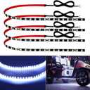 12V Led Light Strip 24" Connectable White Led Strip Lights for Cars Golf Cart Motorcycle Boat Trucks Waterproof Interior& Exterior, 4Pack