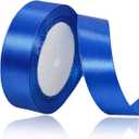 2 x Blue Satin Ribbon, 1 Inches x 25 Yards Royal Blue Fabric Ribbon for Gift Wrapping, Crafts, Wedding, Baby Shower, Bows Making, Wreaths, Wands Making and Other DIY Sewing Projects