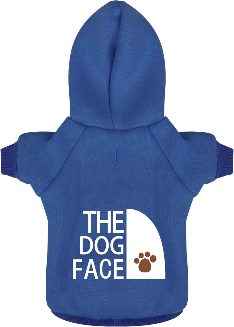 Paiaite Blue Chihuahua Dog Hoodie: Keep Your Pup Warm and Stylish with a 'The Dog Face' Printed Sweatshirt Pet Clothes, and Sweater Coat All in One Perfect for Winter and Cool Summer Nights! Blue S (S-(3~5.5lb) | Chest(~15.7"))