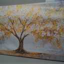 Modern Botanical Canvas Art - Golden Tree of Life Wall Decor 50x29