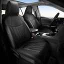 RAV4 Seat Covers for Toyota RAV 4 2019 2020 2021 2022 2023 2024 2025 Hybrid LE/XLE/XLE Premium/Limited/Woodland Edition (Not for Gas & XSE/SE Hybrid) Faux Leather Car Seat Covers Full Set - Black